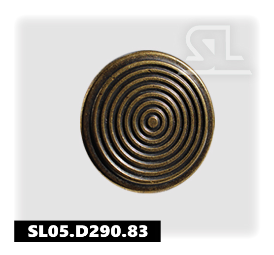 SL D290 Ручка мебельная металлическая кнопка, состаренная бронза (50 шт/уп)