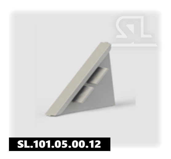 Соединитель для треугольного плинтуса  27,5Х27,5, серый.200 шт/уп