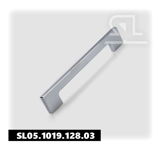 Ручка мебельная SL 1019 128мм,алюмин (50 шт/200шт/уп).хром