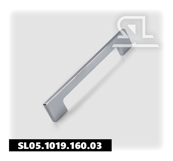Ручка мебельная SL 1019 160мм,алюмин (50 шт/200 шт/уп).хром