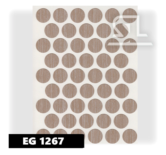 EG.1267  Пласт. заглушки самокл. 14мм д/евровинта Ясень MOLINA(50Л/УП)