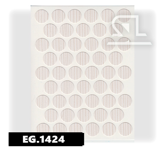 EG.1424  Пласт. заглушки самокл. 14мм д/евровинта Файнлайн Крем(50Л/УП)