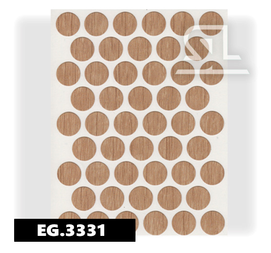 EG.3331 Пласт. заглушки самокл. 14мм д/евровинта Дуб Небраска (50Л/УП)