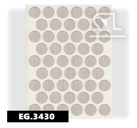 EG.3430 Пласт. заглушки самокл. 14мм д/евровинта Сосна Оланда белая(50Л/УП)