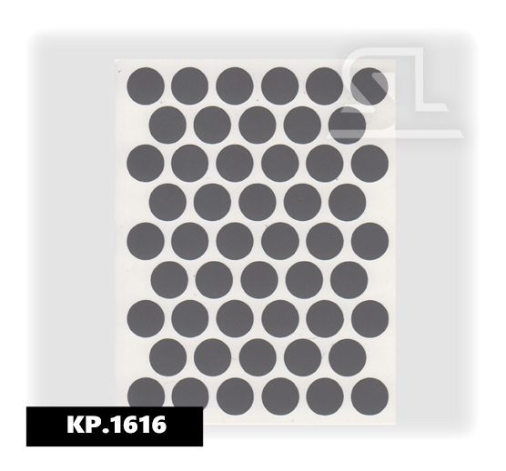 KP.1616 Пласт. заглушки самокл. 14мм д/евровинта Антрацит 0164 (50Л/УП)