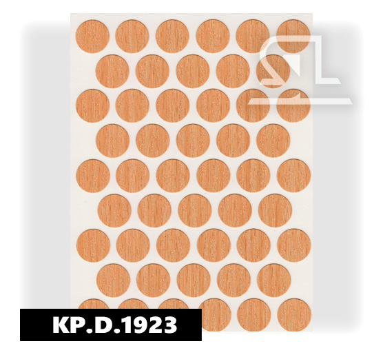 KP.1923 Пласт. заглушки самокл. 14мм д/евровинта Бук Самерберг(50Л/УП)