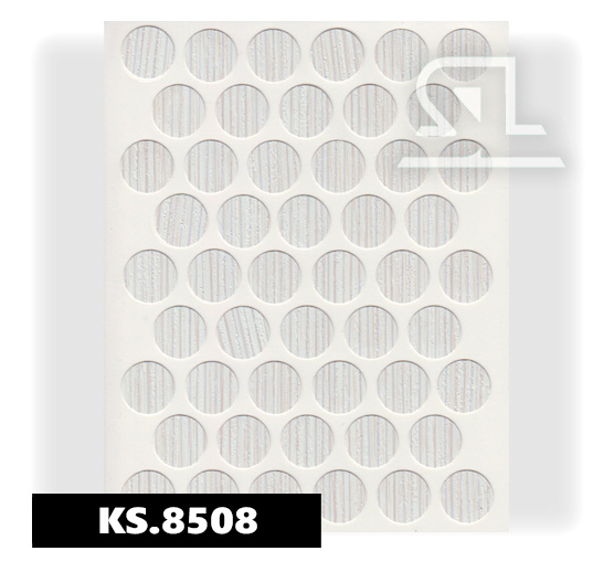 KS.8508 Пласт. заглушки самокл. 14мм д/евровинта Северное дерево светлое(50Л/УП)