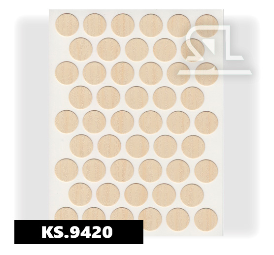 KS.9420  Пласт. заглушки самокл. 14мм д/евровинта Берёза полярная(50Л/УП)