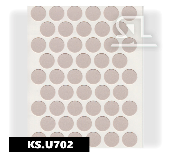 KS.702  Пласт. заглушки самокл. 14мм д/евровинта Кашемир серый(50Л/УП)