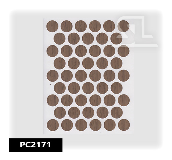 PC2171 Пласт. заглушки самокл. 14мм д/евровинта venezia ceviz (50л/упак)