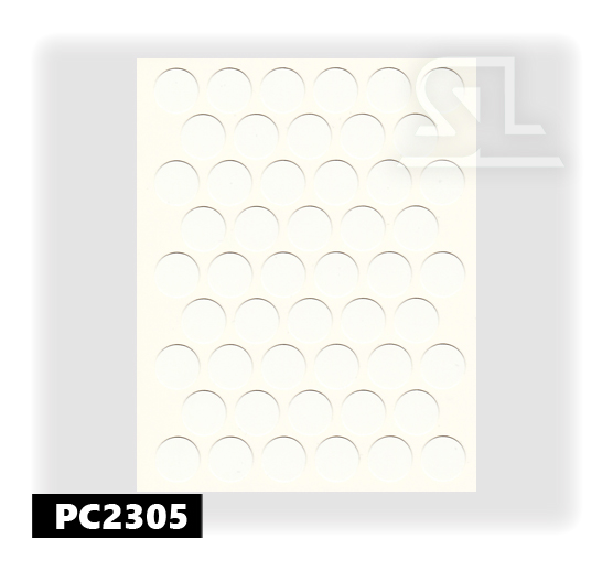 PC2305 Пласт. заглушки самокл. 14мм д/евровинта parlak beyaz  (50л/упак)