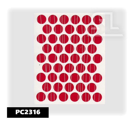 PC2316 Пласт. заглушки самокл. 14мм д/евровинта yagmur kirmizi  (50л/упак)