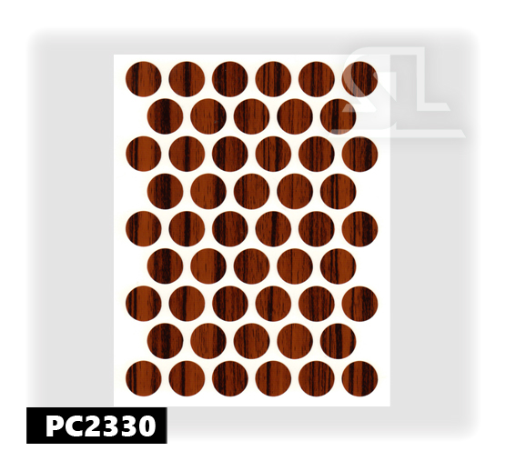 PC2330 Пласт. заглушки самокл. 14мм д/евровинта parlak abanoz(50л/упак)