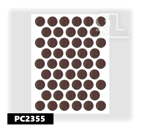PC2355 Пласт. заглушки самокл. 14мм д/евровинта parlak milano ceviz(50л/упак)