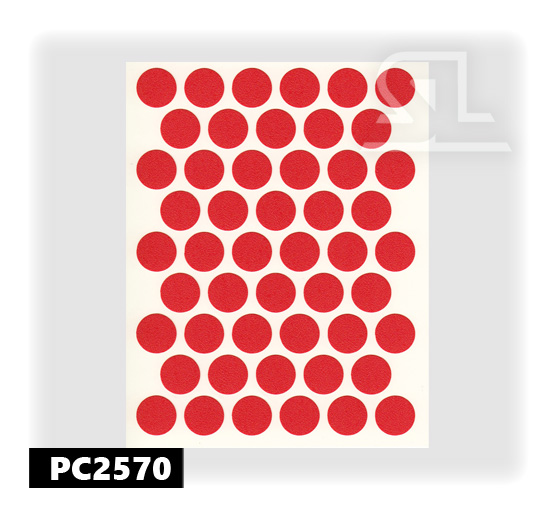 PC2570 Пласт. заглушки самокл. 14мм д/евровинта kirmizi(50 л/уп)