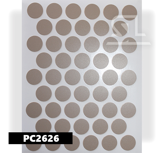 PC2626 Пласт. заглушки самокл. 14мм д/евровинта  latte (50л/упак)