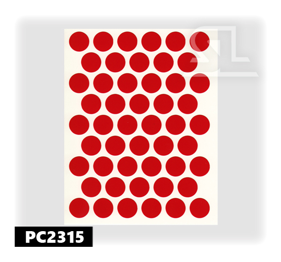PC2315 Пласт. заглушки самокл. 14мм д/евровинта parlak kirmizi (50л/упак)