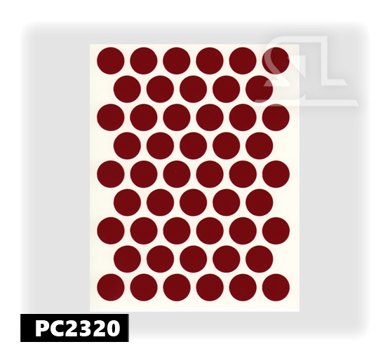 PC2320 Пласт. заглушки самокл. 14мм д/евровинта parlak bordo (50л/упак)