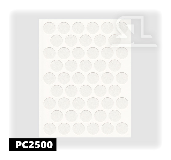 PC2500 Пласт. заглушки самокл. 14мм д/евровинта beyaz (50л/упак)