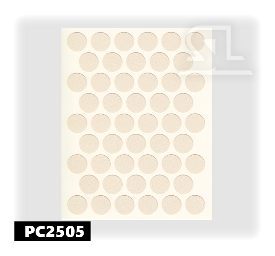 PC2505 Пласт. заглушки самокл. 14мм д/евровинта bej (50л/упак)