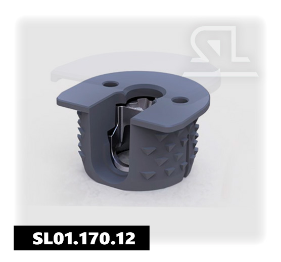 SL01.170.12_Стяжка эксцентриковая "РАФИКС" под крышку для деталей толщиной от 16мм  Пластик/метал.1000 Серый
